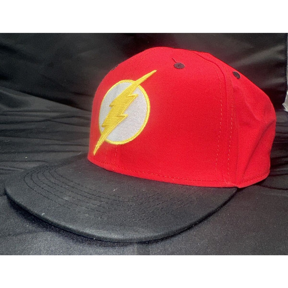 Dc Comics Originals The Flash Logo Embroidered Snapback Hat Red/Black Adjustable - Picture 2 of 10